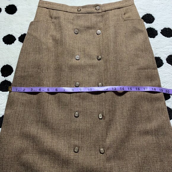 Vintage 60s 70s Tweed Wool Blend Blazer Midi Skirt 2 Piece Mod Retro Set - Picture 15 of 16